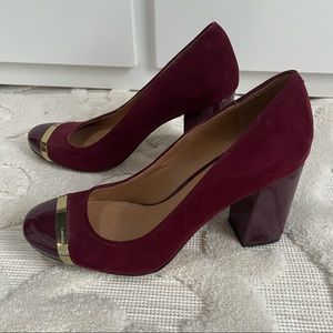Calvin Klein Burgundy Suede chunky heels size 8